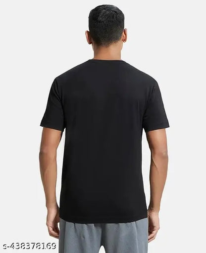 Men's Cotton T Shirt | Round Neck | Half Sleeve | Plain - Regular Black Tshirt